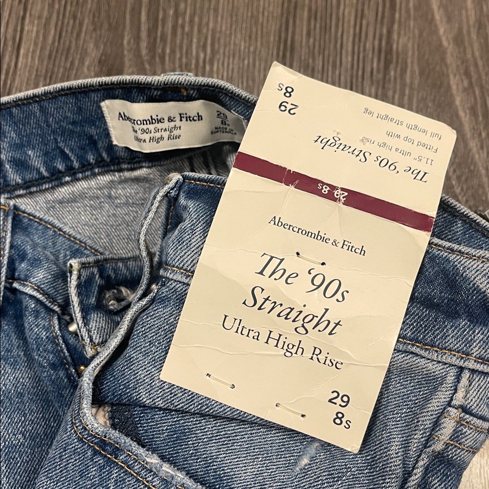 New Abercrombie fitch 90s straight ultra high rise jeans 29 - Picture 2 of 4